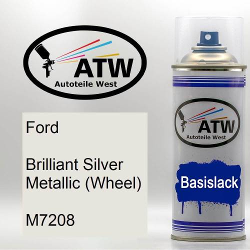 Ford, Brilliant Silver Metallic (Wheel), M7208: 400ml Sprühdose, von ATW Autoteile West.